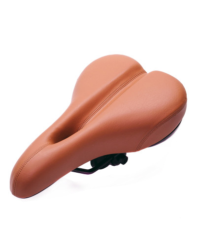 Седло DS-2416 MTB 270*180mm, 620гр,анатомическое,комфорт,эластомер,беж.коричневое