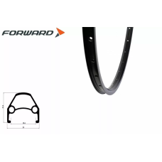 Обод 24" алюминиевый двустеночный, анодированный, 36 отв., FORWARD DW (черный, R0424P01BK01)