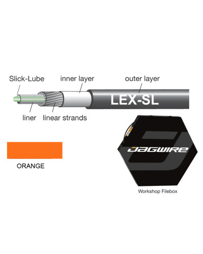 JAGWIRE Троса рубашка 4мм LEX-SL, оранжевая, 30м