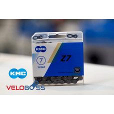 Цепь KMC Z-7 116 звеньев для 6/7 (18-21) скоростных велосипедов с замком, в индивидуальной упаковке 