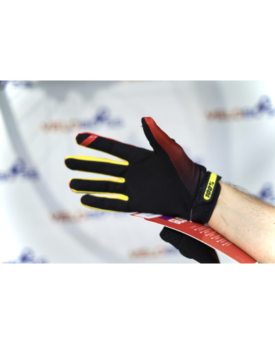 Перчатки 100% Airmatic gloves черный/красный/желтый, р-р M, на липучке