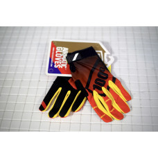 Перчатки 100% Airmatic gloves черный/красный/желтый, р-р M, на липучке