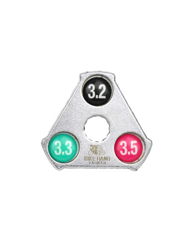 Спицевой ключ BikeHand YC-1A, треугольный, 3,2-3,3-3,5