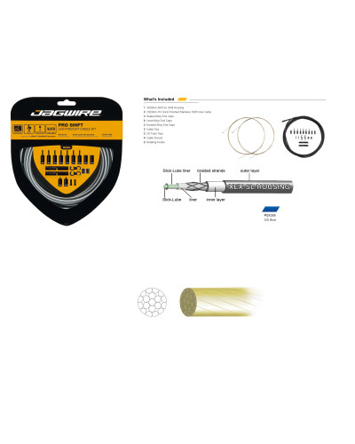 JAGWIRE Комплект тросов переключения Pro Shift Kit с рубашкой, заглушками, крючками и защитой рамы, 