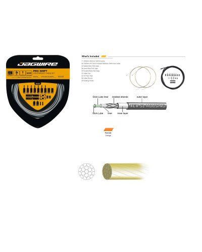 JAGWIRE Комплект тросов переключения Pro Shift Kit с рубашкой, заглушками, крючками и защитой рамы, 