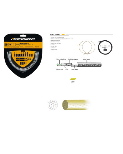 JAGWIRE Комплект тросов переключения Pro Shift Kit с рубашкой, заглушками, крючками и защитой рамы, 