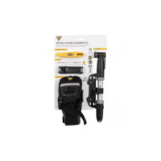 TOPEAK DELUXE CYCLING ACCESSORY KIT комплект (мультиинструмент, монтажки, насос, сумка)