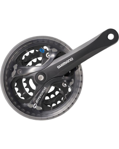 SHIMANO Система FC-M361-L ACERA, на 7/8 скоростей, 170мм, 48/38/28T, под квадрат, с защитой, чёр., б