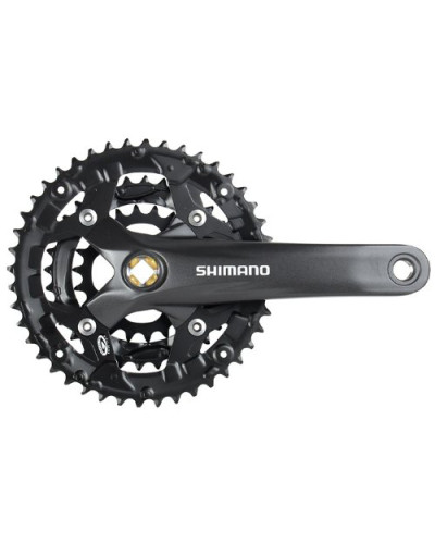 SHIMANO Шатуны FC-M361 ACERA на 7/8 скоростей, 170мм, 48/38/28T, под квадрат, черные, б/уп.