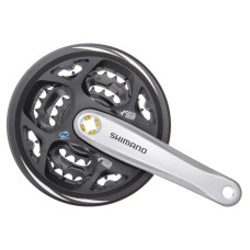 SHIMANO Шатуны FC-M311 ACERA на 7/8 скоростей, 175мм, 42/32/22T, под квадрат, с защитой, серебристые