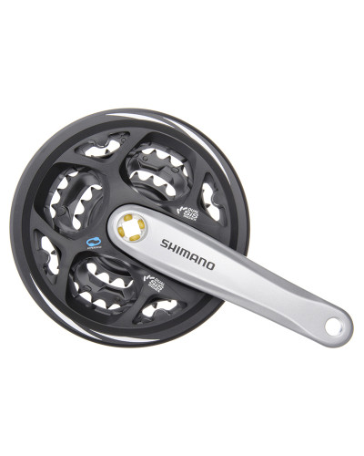 SHIMANO Шатуны FC-M311 ACERA на 7/8 скоростей, 175мм, 42/32/22T, под квадрат, с защитой, серебристые