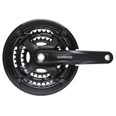 Система Shimano TY701, 175мм, Кв, 48/38/28(черн), с защитой, с болтами, цв. черн,