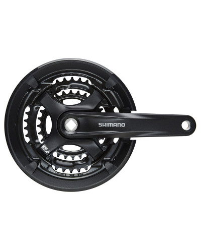 Система Shimano TY701, 175мм, Кв, 48/38/28(черн), с защитой, с болтами, цв. черн,