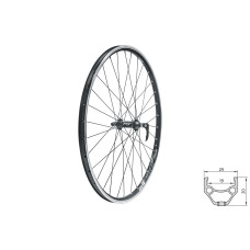 Колесо переднее KLS DRAFT, 28/29", двойной обод 32Н, с эксцентриком, черное
