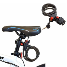 Замок тросовый под ключ С187, 12х1200мм, c креплением на подседельный штырь /уп 50/100/ (10511010/14