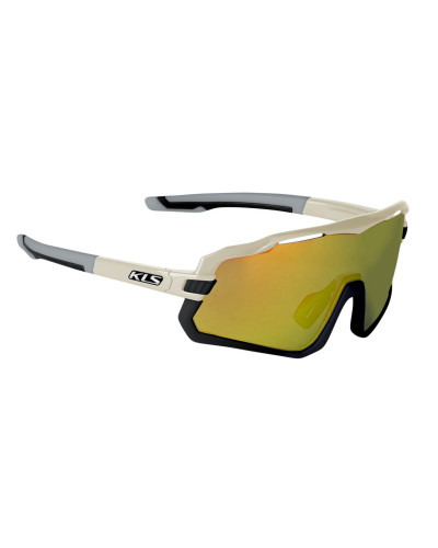 Очки KLS Cyclone FF sandstorm grey спортивные, монолинза с вентиляционными отверстиями, гидрофобное 