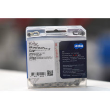 Цепь KMC Х-9 SILVER 114 звеньев 1/2"х11/128"  6,6мм с замком в коробке, серебристая BX09NP114