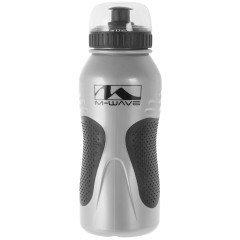 Фляга пластиковая антискользкая 0,6л серо-черная Mighty