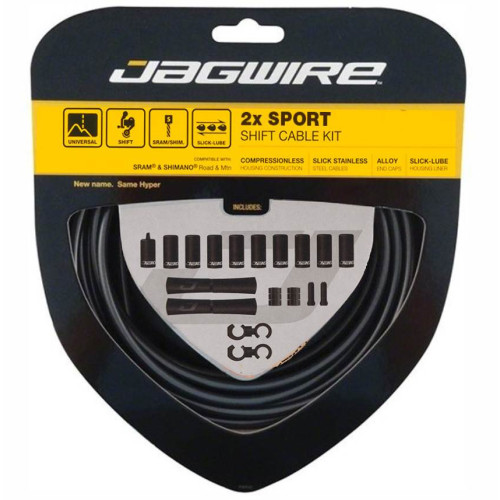 Комплект тросов переключения с рубашками 2x Sport Shift, JAGWIRE черный