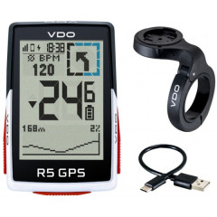 Велокомпьютер VDO R5 GPS Full Sensor Set 34 функций с датчиком пульса и каденса.