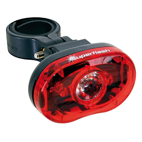 Фонарь задний 3д (1 диод - 0,5 W)/2 функции красный горизонтальный Smart