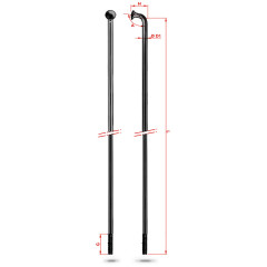 Спица вело 271 мм черная, нержавеющая сталь Rodi Round