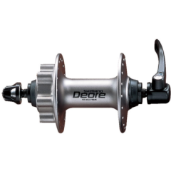 Втулка передняя Shimano Deore FH-M525, 36 отверстий, крепление ротора 6-болтов, QR, серебристая