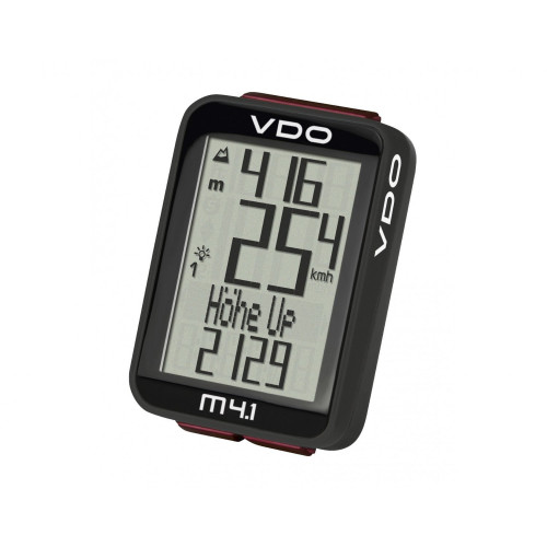 Велокомпьютер VDO M4.1 14 функций, альтиметр черно-белый