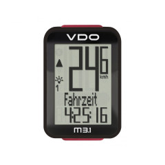 Велокомпьютер VDO M3.1 WL 17(+3) ф-ций беспроводной темпер-ра подсветка черно-белый