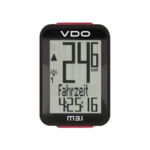 Велокомпьютер VDO M3.1 WL 17(+3) ф-ций беспроводной темпер-ра подсветка черно-белый