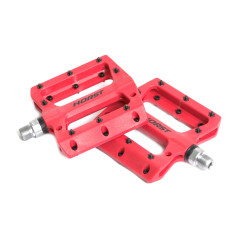 Педали для велосипеда нейлоновые красные на промподшипнике Horst H601