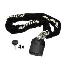 Замок велосипедный цепной с навесным замком Author ACHL-65