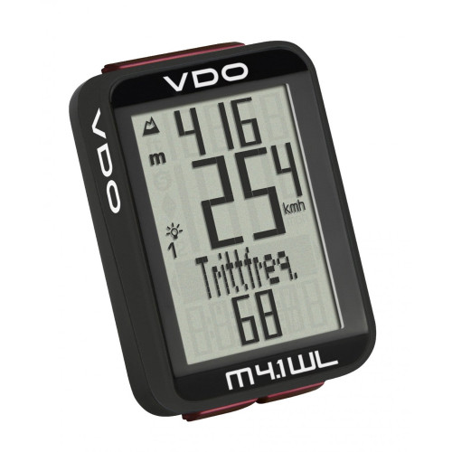 Велокомпьютер VDO M4.1WL 17 функций, беспроводной с альтиметр черно-белый