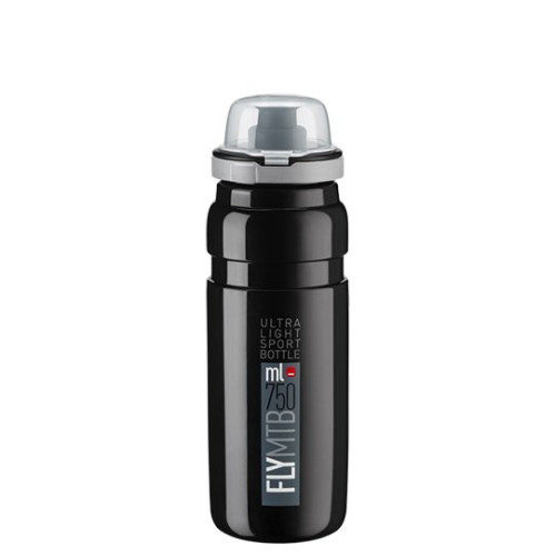 Вело фляга Elite Fly Black, защитный колпак, 750 ml EL0160713