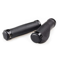 Грипсы Green Cycle 130mm эргономичные, черные с двумя черными замками