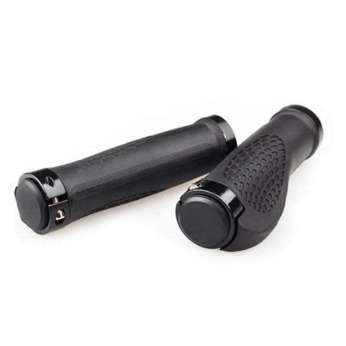 Грипсы Green Cycle 130mm эргономичные, черные с двумя черными замками