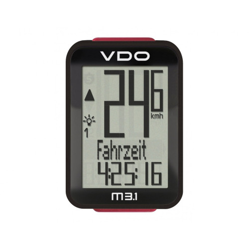 Велокомпьютер VDO M3.1 17 ф-ций черно-белый