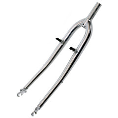 Вилка жесткая 26"х1" сталь серебро конус 26,4мм стойка 240мм резьба 130мм