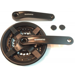 Система Shimano TY301, 170мм, 42/34/24, с защитой, квадрат, черная, без упаковки