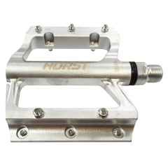 Педали для велосипеда алюминиевые на промподшипниках широкие серебристые Horst H38G