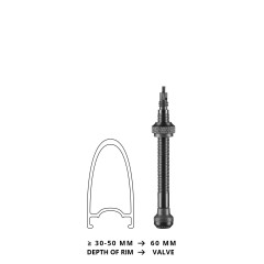 Ниппель бескамерный Schwalbe для бескамерных ободов, 60mm (2 шт) черный