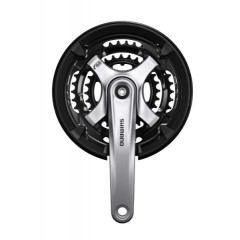 Система Shimano TY701, 175мм, 42/34/24, с защитой, квадрат, серебристая
