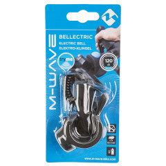 Звонок электро 120Дб пластик влагозащита с батарейкой черный M-WAVE