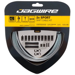 Комплект тросов переключения с рубашками   2x Sport Shift, JAGWIRE плетёный белый