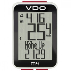 Велокомпьютер VDO M4WL 12 функций, беспроводной с альтиметр черно-белый