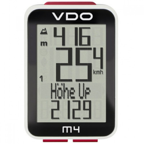 Велокомпьютер VDO M4WL 12 функций, беспроводной с альтиметр черно-белый